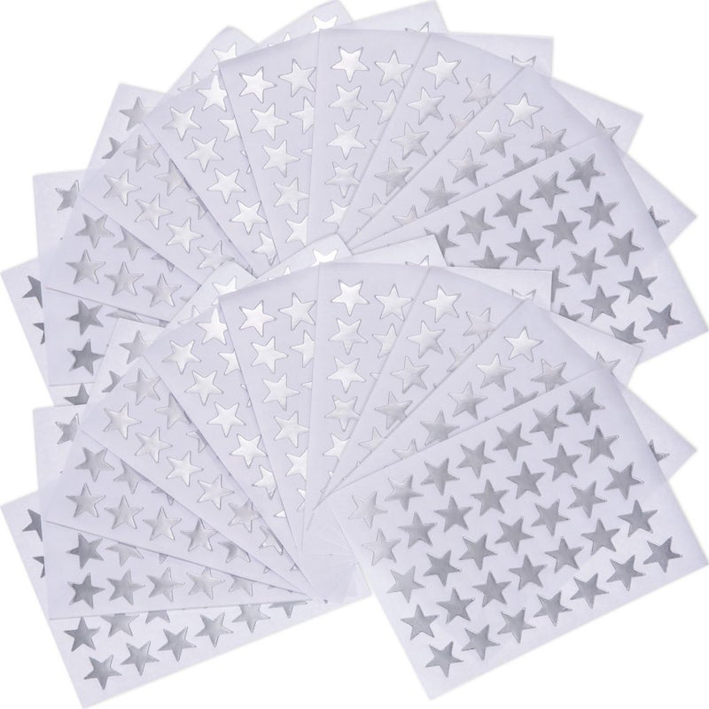 eBoot EBOOT Star Stickers 1750 Count SelfAdhesive Stickers Stars Silver  - Image 1