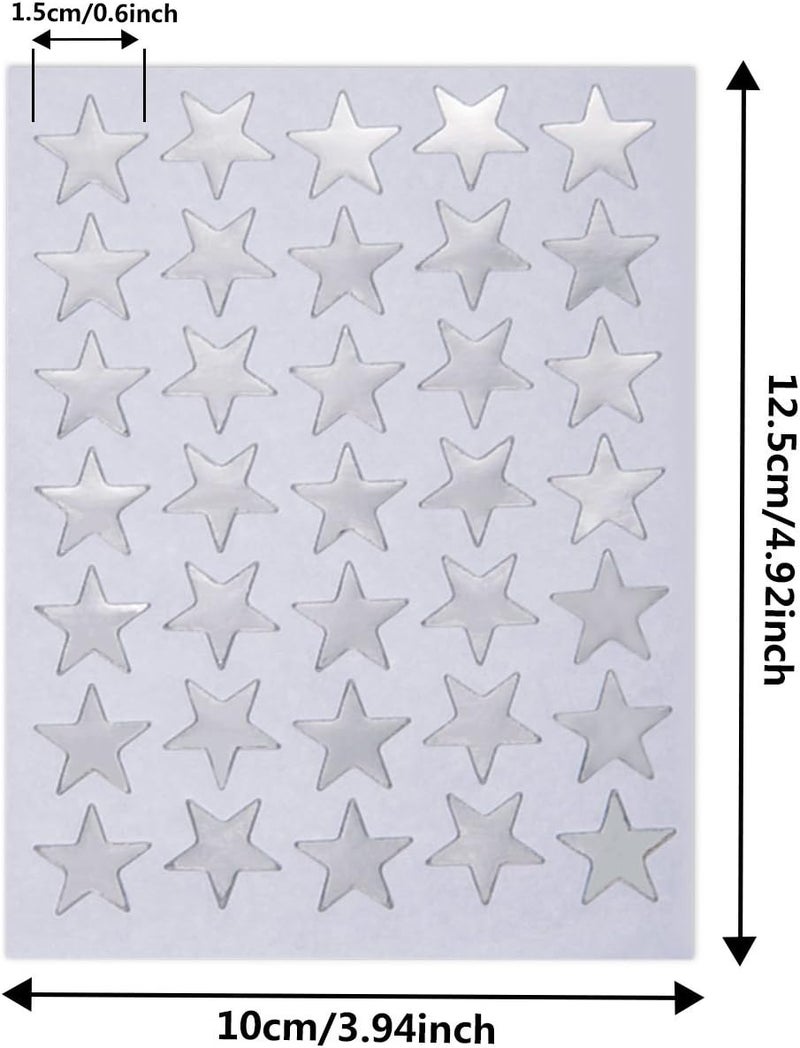 eBoot EBOOT Star Stickers 1750 Count SelfAdhesive Stickers Stars Silver  - Image 2