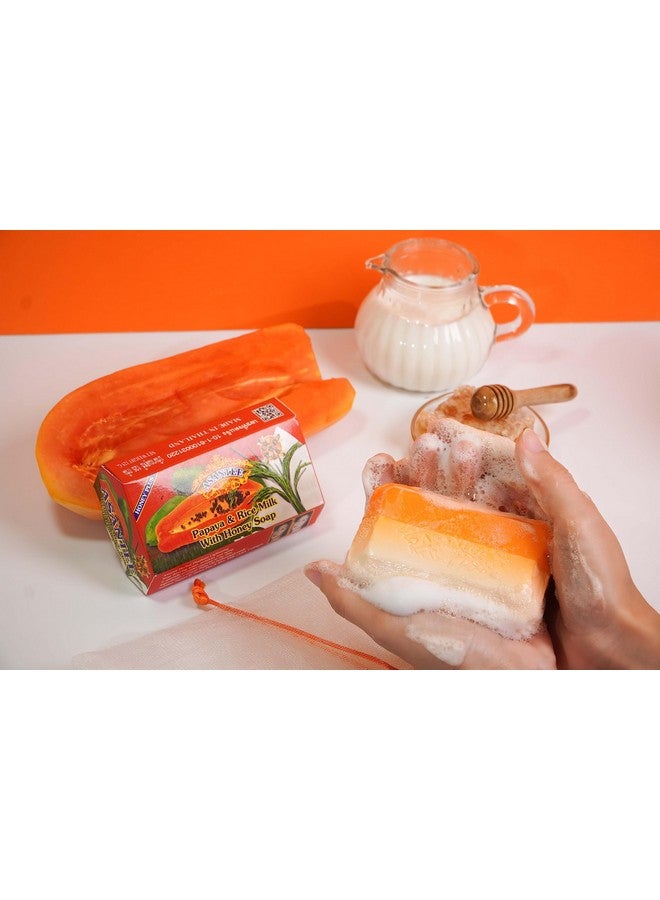 Asantee Papaya & Rice Milk With Honey Cleansing Soap 125 Grams (6Pack) - Image 5