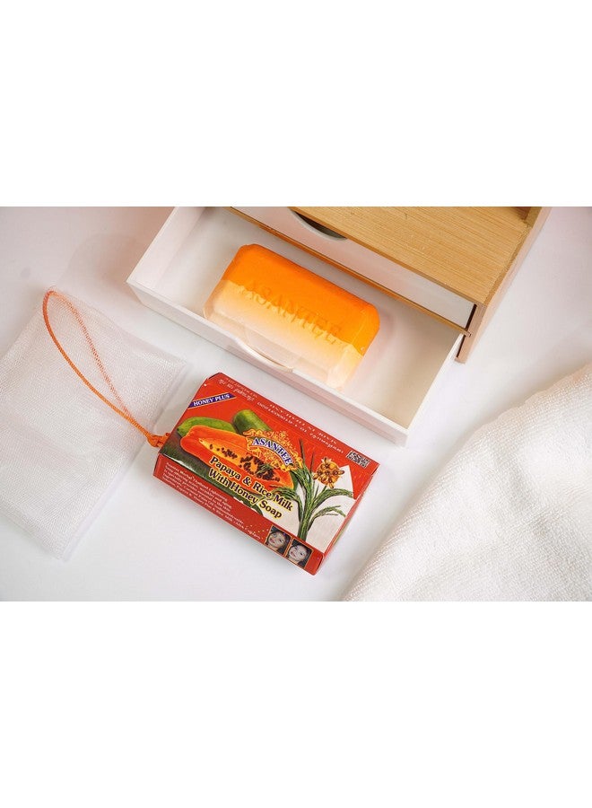 Asantee Papaya & Rice Milk With Honey Cleansing Soap 125 Grams (6Pack) - Image 4