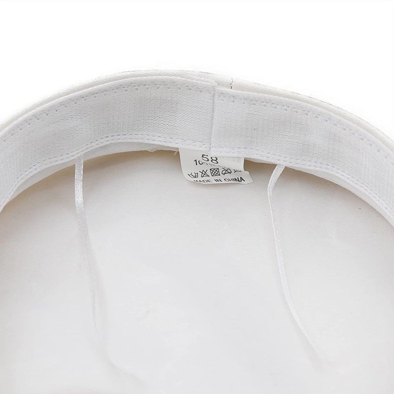 Brcus Women Yacht Captain Sailor Hat PU Newsboy Cabbie Baker Boy Peaked Beret Cap (White A) - Image 4