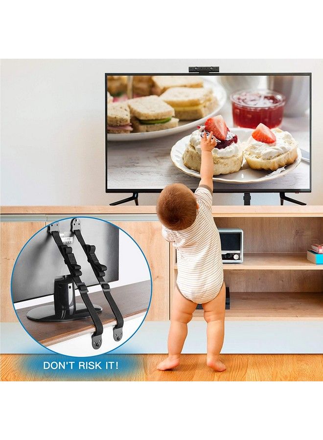 Tv Antitip Straps For Tv Screen And Furniture Heavy Duty Dual Tv Safety Straps With Metal Plate For Child Protectionadjustable Earthquake Resistant Straps Secure Safety (Psas1)
