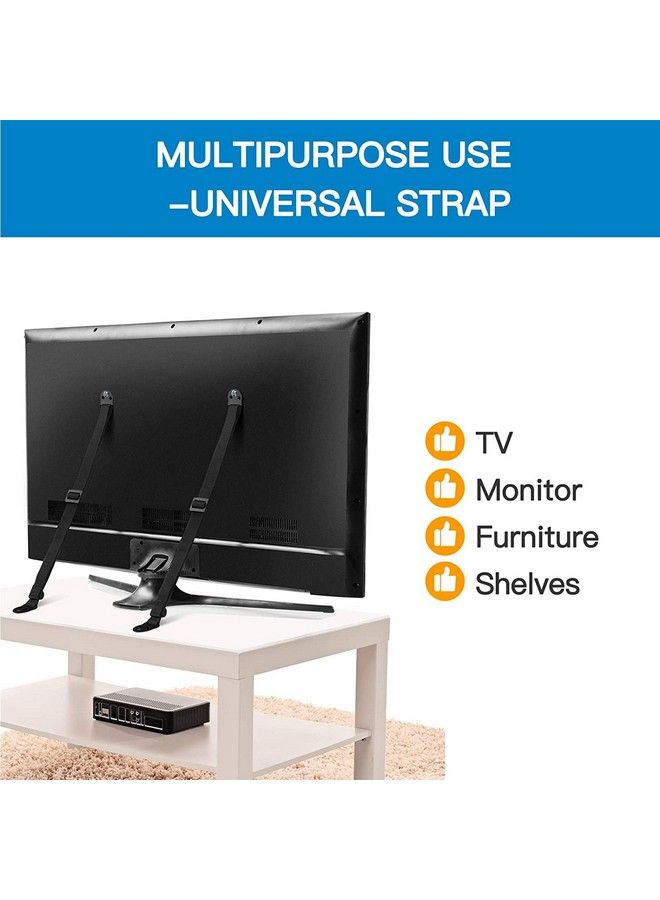 Tv Antitip Straps For Tv Screen And Furniture Heavy Duty Dual Tv Safety Straps With Metal Plate For Child Protectionadjustable Earthquake Resistant Straps Secure Safety (Psas1)