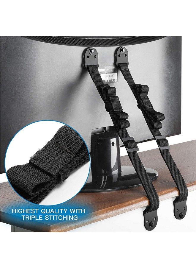 Tv Antitip Straps For Tv Screen And Furniture Heavy Duty Dual Tv Safety Straps With Metal Plate For Child Protectionadjustable Earthquake Resistant Straps Secure Safety (Psas1)