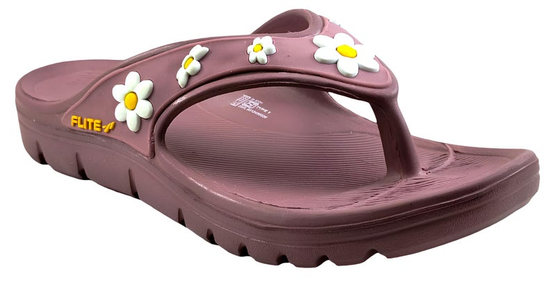 FLITE FL 2055 EVA V-Strap Stylish Slippers for Women & Girls | Soft Cushioned, Non-Slip & Anti-Skid Flip flop (Purple, UK Footwear Size System, Adult, Women, Numeric, Medium, 5) - Image 1