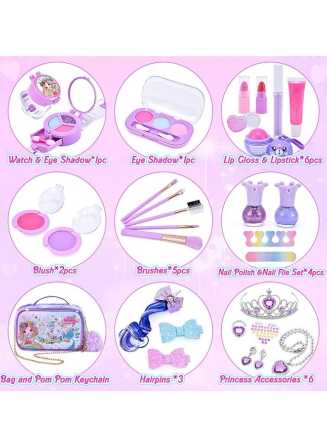General - Kids Makeup Kit for Girls Unicorn Set Real Washable Make up Little Girl Princess Toddler Kid Birthday Gifts Toys Girls 3 4 5 6 7 8 9 10 Year Old - Image 1