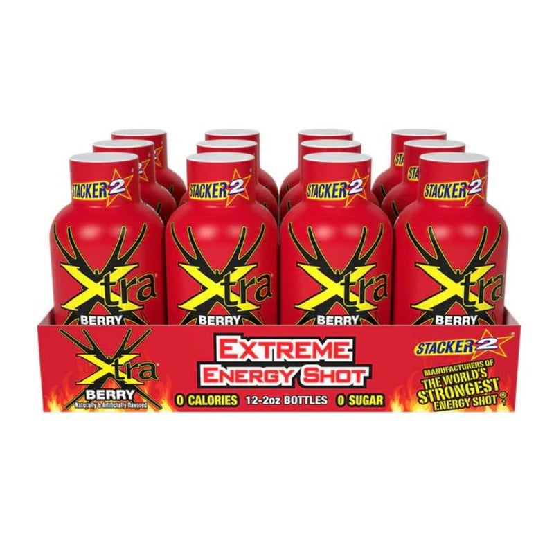 Stacker 2 Energy Shot Extra Strength Berry Flavor: 12ea - 2 Fl oz - Image 1