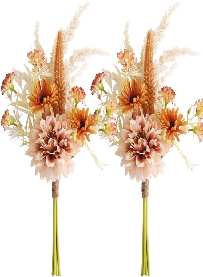 Joeabor Fake Flower Bouquet, Faux Flower Arrangement for Decorating Kitchens, Bedrooms, Bathrooms, Realistic Artificial Flowers Made of Silk & Plastic, Floral Decoration with Dahlia & Small Blossoms - Image 1