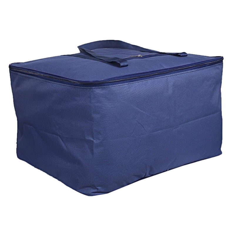 Kuber Industries Rexine 2 Pieces Jumbo Underbed Moisture Proof Storage Bag with Zipper Closure and Handle BlueCTKTC25704 - Image 3