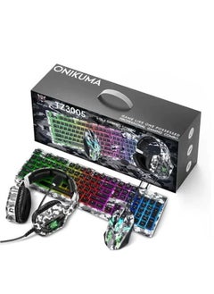 onikuma 3-IN-1 RGB WIRED KEYBOARD WITH MOUSE HEADSET GAMING COMBO  - Image 1
