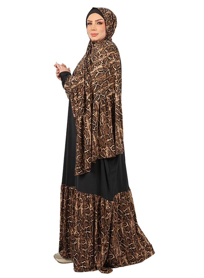 زمرد ثوب صلاة چيرسيه سعودي عملي مع غطاء الرأس من زمرد فاشون  - Image 3