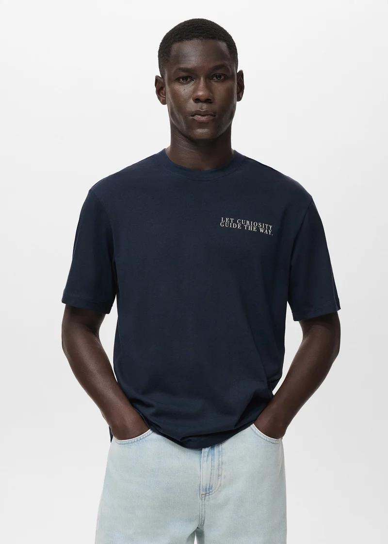 100% cotton t-shirt text