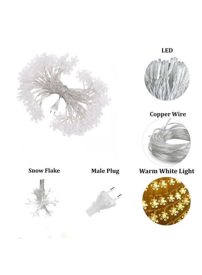 fizzytech Plastic Snow Flake String Lights of Home Decoration Diwali Light for Party Birthday Diwali Christmas Navratri Valentine Gift Home Decoration Light (3 Meter 15 Led, Warm White) - Image 3