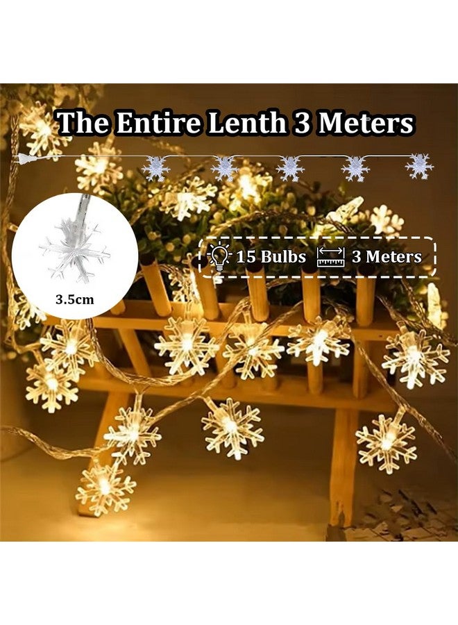 fizzytech Plastic Snow Flake String Lights of Home Decoration Diwali Light for Party Birthday Diwali Christmas Navratri Valentine Gift Home Decoration Light (3 Meter 15 Led, Warm White) - Image 4