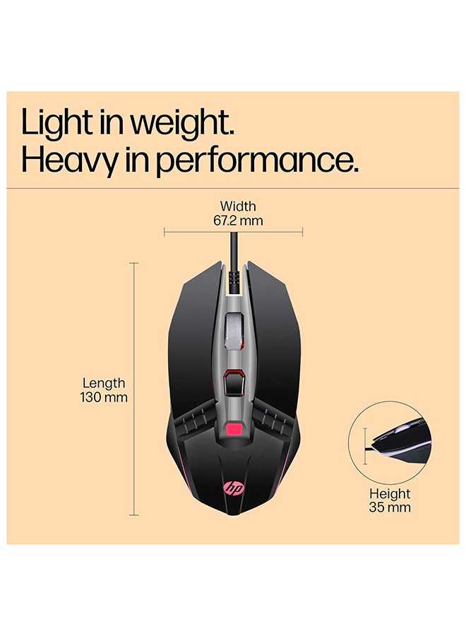 HP Renewed -  M270 Backlit USB Wired Gaming Mouse with 6 Buttons, 4-Speed Customizable 2400 DPI - Image 2