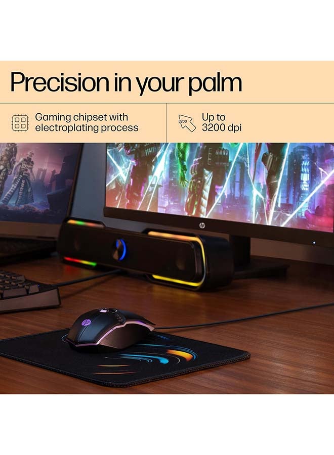 HP Renewed -  M270 Backlit USB Wired Gaming Mouse with 6 Buttons, 4-Speed Customizable 2400 DPI - Image 5