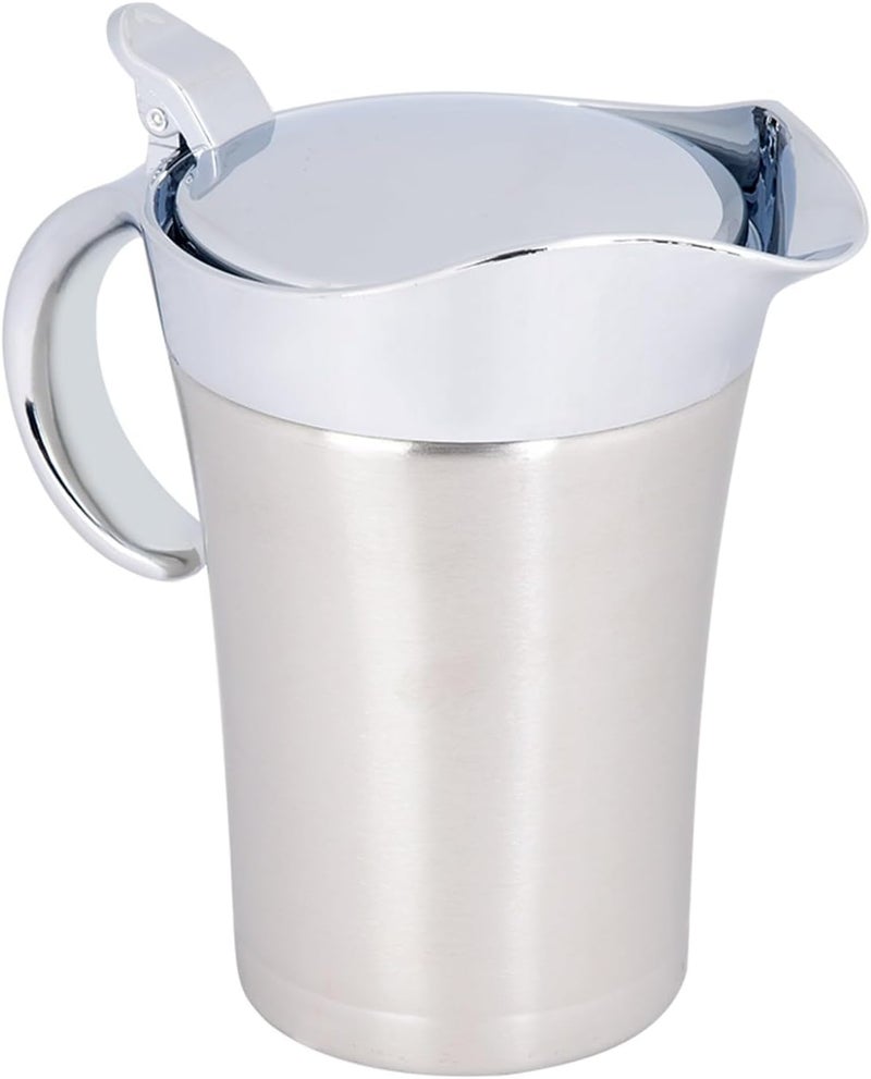 Insulated Gravy Boat, Double Walled Insulated Gravies Boat One Hand Operation Stainless Steel Gravy Warmer with Lid for Storing Various Liquids (Large size 750ml) - Image 1