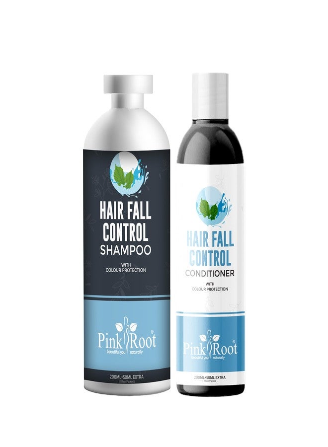 Pink Root Hair Fall Control Shampoo 250 ml & Hair Fall Control 250ml (Pack of 2) - Strengthens hair from the roots | Controls Hair Fall & Prevents Greying | Sulphate, Paraben, Silicone Free - Image 1