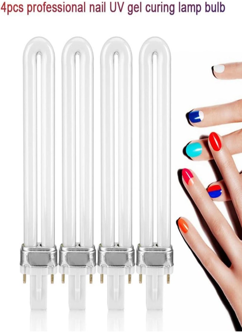 GGOOT - Nail Art Dryer Lamp Bulb Tube 9w Uv Tube Nail Light Bulb Replacement Uv Lamp Tube for Uv Machine Gel Nail Art Curing Lamp, Nail Dryer Light Bulb Tube, Nail Polish Light Bulb, 4pcs - Image 1