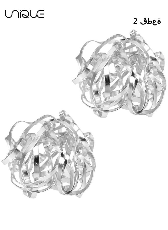 Unique - 2 Pcs Flower Frog Floral Cage Vase Filler - Floral Arrangement Fixer Tool - Flower Arranging Holder Vase Filler for Centerpieces Vases - DIY Material Deformable - Silver - Image 1