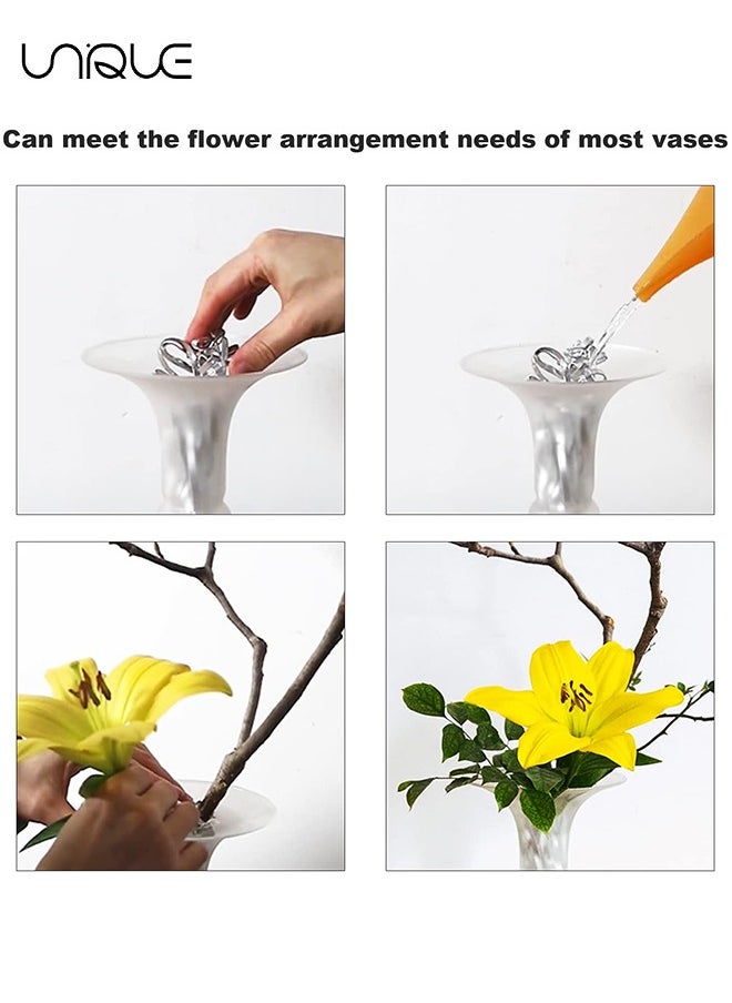 Unique - 2 Pcs Flower Frog Floral Cage Vase Filler - Floral Arrangement Fixer Tool - Flower Arranging Holder Vase Filler for Centerpieces Vases - DIY Material Deformable - Silver - Image 1