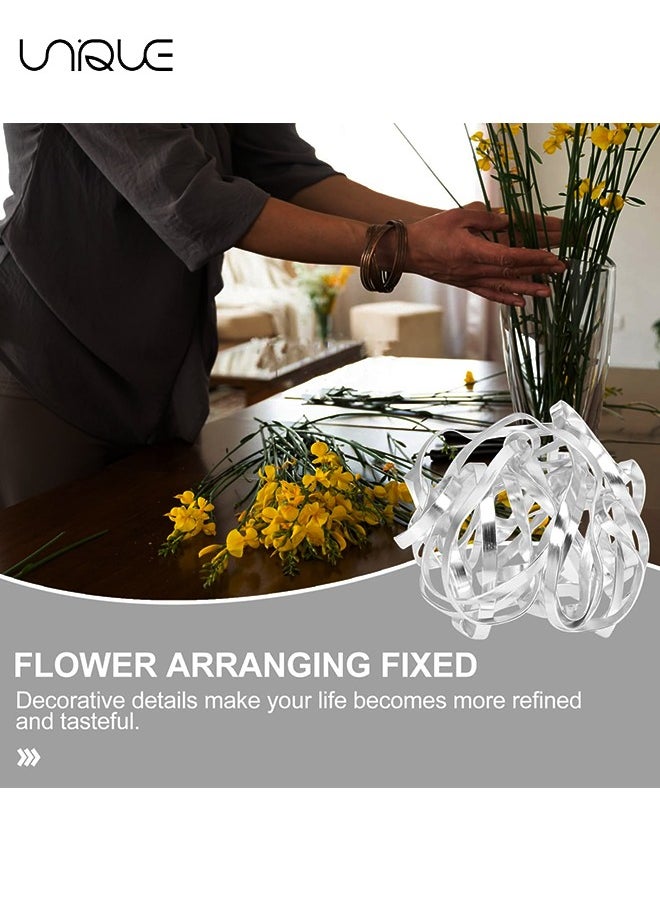 Unique - 2 Pcs Flower Frog Floral Cage Vase Filler - Floral Arrangement Fixer Tool - Flower Arranging Holder Vase Filler for Centerpieces Vases - DIY Material Deformable - Silver - Image 1