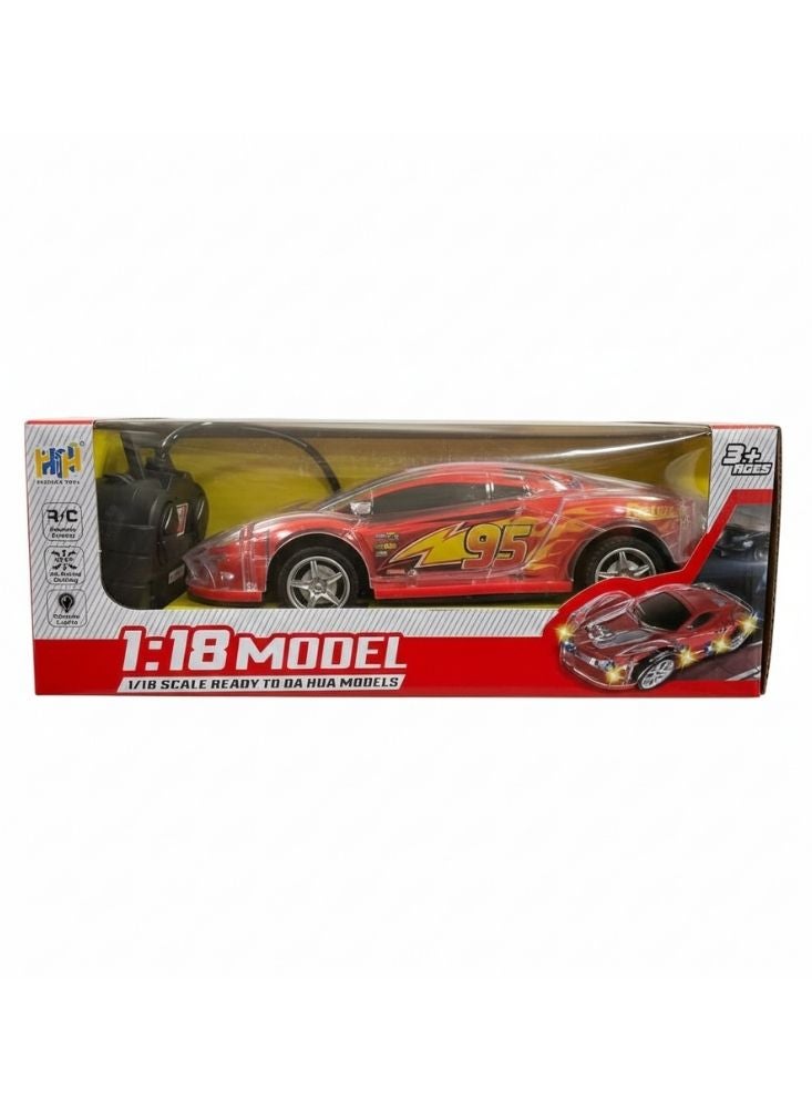 بريميم سيارة رياضية لعبة تعمل بجهاز تحكم عن بعد بمقياس واحد إلى ثمانية عشر – سيارة سباق تعمل بجهاز تحكم عن بعد بتصميم واقعي للأطفال - Image 1