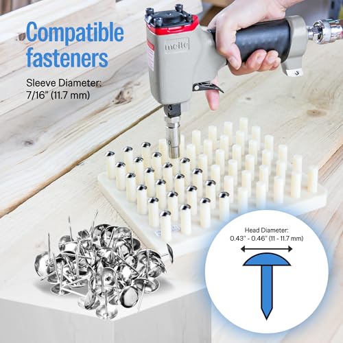 meite 1170 Pneumatic Deco Nail Gun 7/16 Inch (11.7mm) Head Diameter Air Decorative Tack Nailer Pins Nailer for Sofa Leather, Upholstering Furniture - Image 3