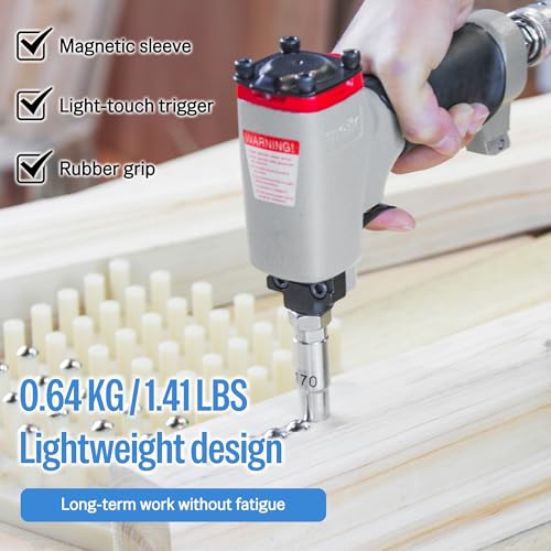 meite 1170 Pneumatic Deco Nail Gun 7/16 Inch (11.7mm) Head Diameter Air Decorative Tack Nailer Pins Nailer for Sofa Leather, Upholstering Furniture - Image 5