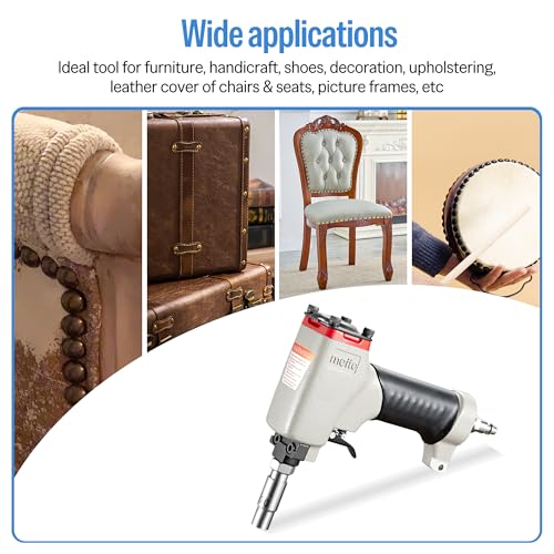meite 1170 Pneumatic Deco Nail Gun 7/16 Inch (11.7mm) Head Diameter Air Decorative Tack Nailer Pins Nailer for Sofa Leather, Upholstering Furniture - Image 4