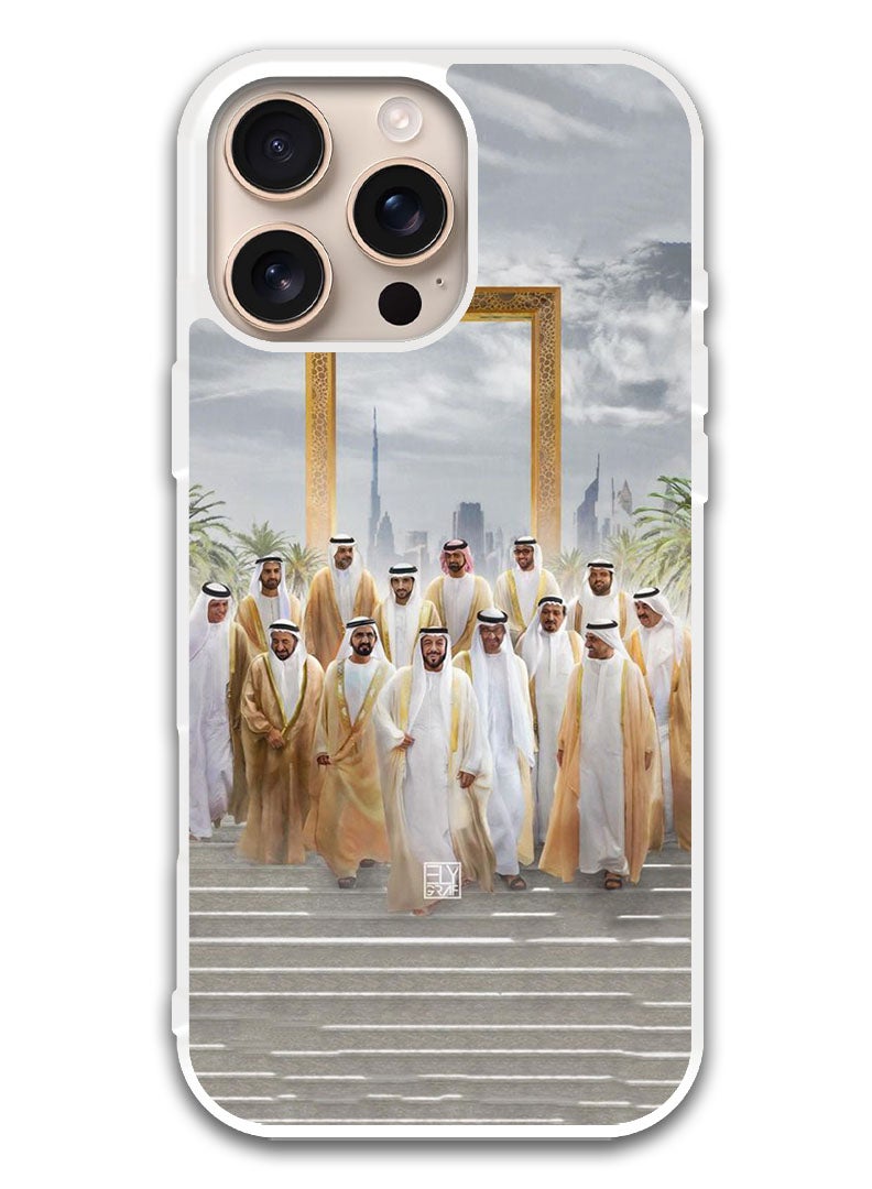 Theodor Protective Case Cover For APPLE IPHONE 16 Pro Dubai Rulers (White Bumper) - Image 1