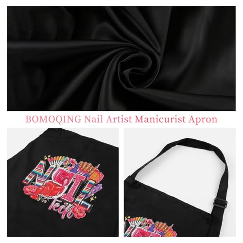 BOMOQING Adjustable Nail Apron, Waterproof Manicurist Tech Apron with 2 Pockets, Professional Nail Art Supplies for Nail Salons Cosmetology Smock (Rainbow) - Image 5