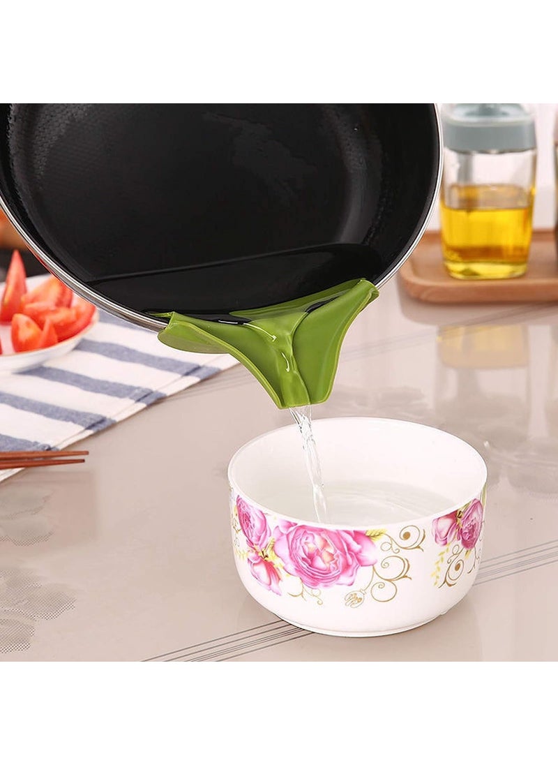 NextWave Enterprise AntiSpill Kitchen Funnel Gadget Silicone Slip On Pour Spout On Single Free for Pots Pans and Bowls and Jars Kitchen Tool Pack of 1