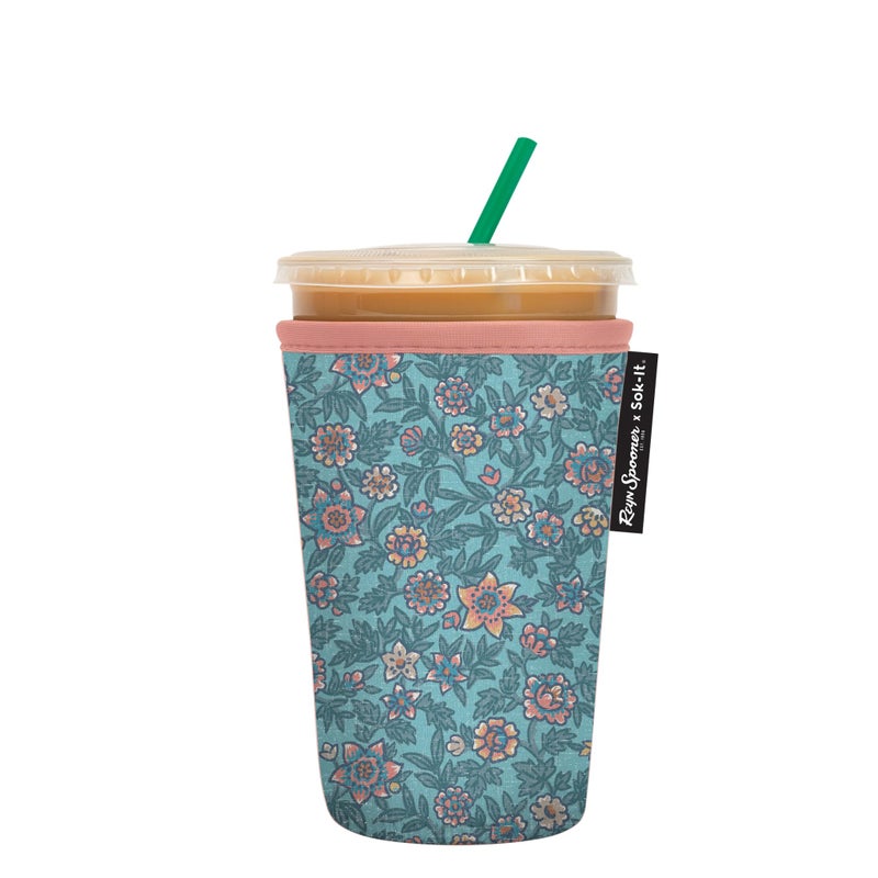 Sok It Java Sok Iced Coffee & Cold Soda Insulated Neoprene Cup Sleeve (Reyn Spooner Wild Flowers  Medium: 22-28oz) - Image 1