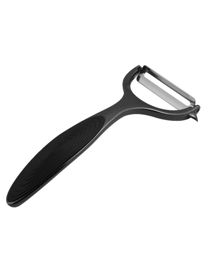 Zinc Alloy Y-Peeler Kitchen Potato Peeler Vegetable Peeler,Premium Stainless Steel Speed Peeler Good Grips Peeler Y Peeler Rotatable Multifunctional Peelers for Kitchen Vegetables Fruits(Silver/Black) - Image 1