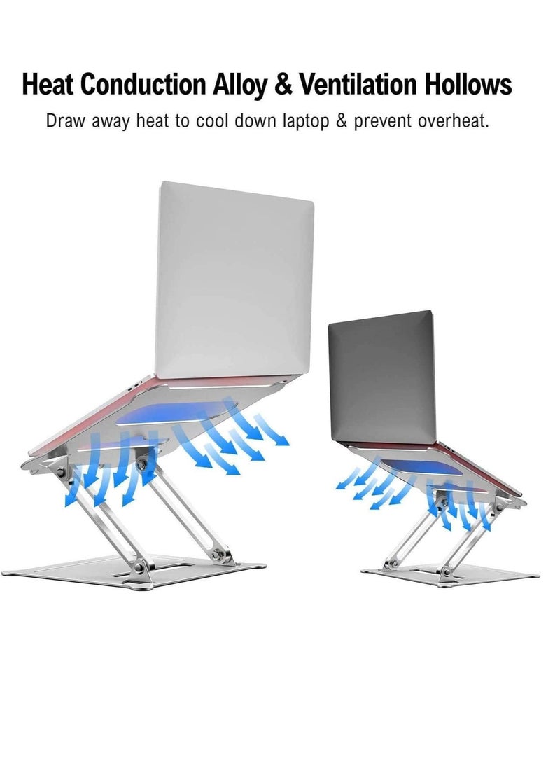 By Mistletoe Adjustable Portable Foldable Laptop Computer Elevator Stand Stand Holder, Compatible with Notebook, Tablet and Desktop Computer with 10 to 17 Inch Display, Aluminum  - Image 4
