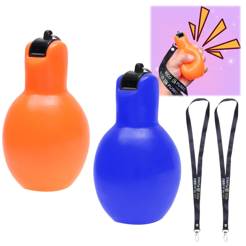 ECO-FUSED EcoFused 2X Hand Squeeze Whistles Includes 2X Lanyards - Image 2