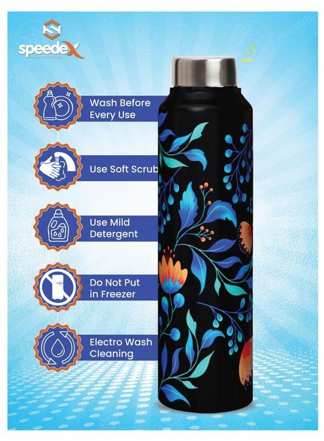 Speedex Stainless Steel Water Bottle 1 Ltr, Bloom In Dark, Stainless Steel Screw Cap Bottle for Girls and Boys, Adults & Kids, Gym, Sports, Fridge Use, Perfect for School & Office - 1000 ml (Set of 1) - Image 5