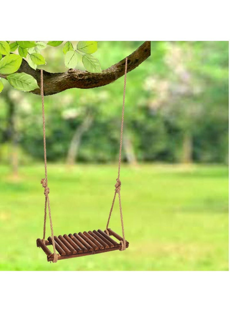 Generic - FFD Wooden Hanging Swing Seat Chair with Adjustable Rope For Garden Yard Patio Deck Indoor and Outdoor - Image 1