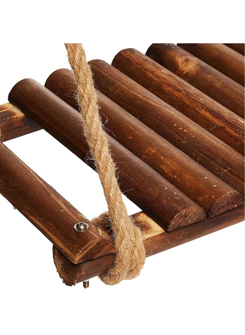 Generic - FFD Wooden Hanging Swing Seat Chair with Adjustable Rope For Garden Yard Patio Deck Indoor and Outdoor - Image 1