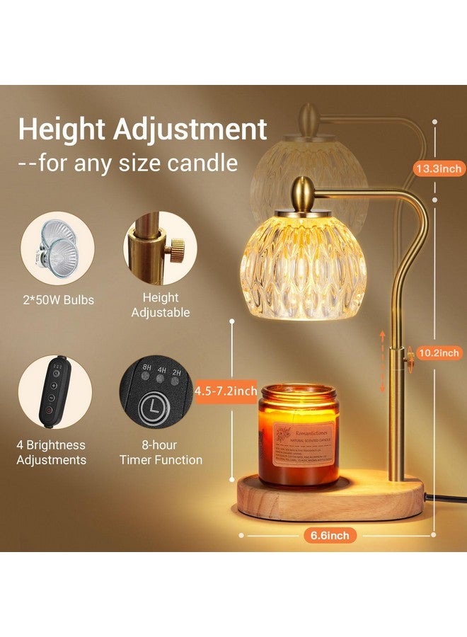 NVRGIUP Candle Warmer, Candle Warmer Lamp with Timer & Dimmer Height Adjustable for All Size Scented Candles, with 2 * 50W Bulbs for Home Decor Mothers Day(Gold) - Image 2