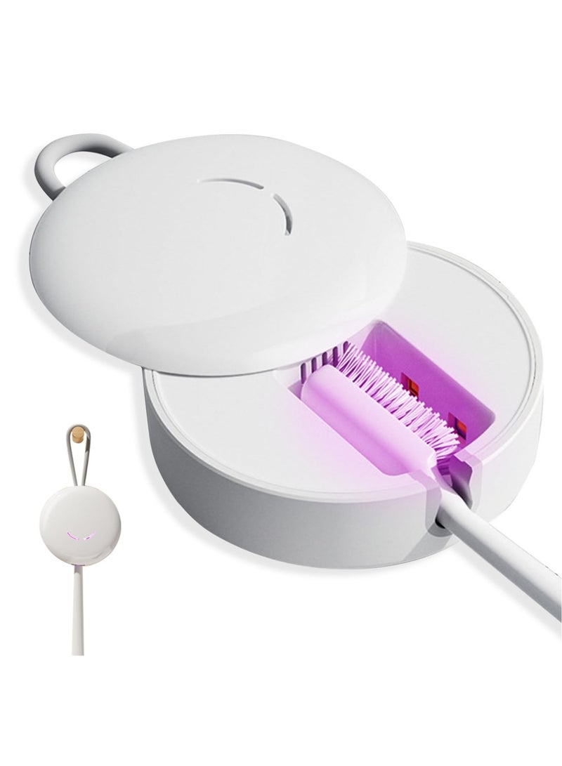 Excefore Portable Toothbrush Holder with UVC Cleaning Light, Rechargeable Travel Toothbrush Box Case for Household and Travelling(White) - Image 1