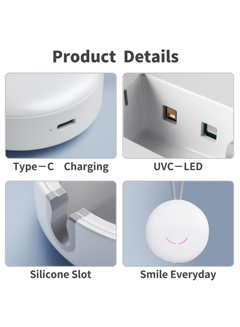 Excefore Portable Toothbrush Holder with UVC Cleaning Light, Rechargeable Travel Toothbrush Box Case for Household and Travelling(White) - Image 4