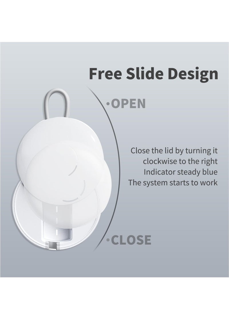 Excefore Portable Toothbrush Holder with UVC Cleaning Light, Rechargeable Travel Toothbrush Box Case for Household and Travelling(White) - Image 5