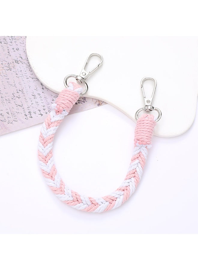 NIBEMINENT Phone Charm/ Chain Strap for Women Girls, Hand Woven Cell Phone Case Lanyard Wrist Strap,K2637/Pink