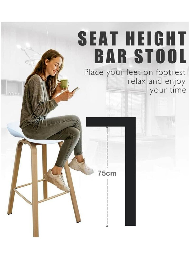 Living Set Of 5 Pieces Bar Stools Modern Counter Height Barstools  - Image 2