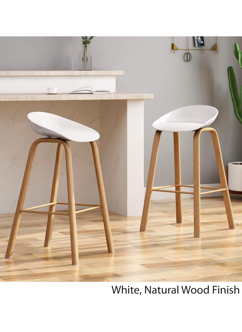 Living Set Of 5 Pieces Bar Stools Modern Counter Height Barstools  - Image 3