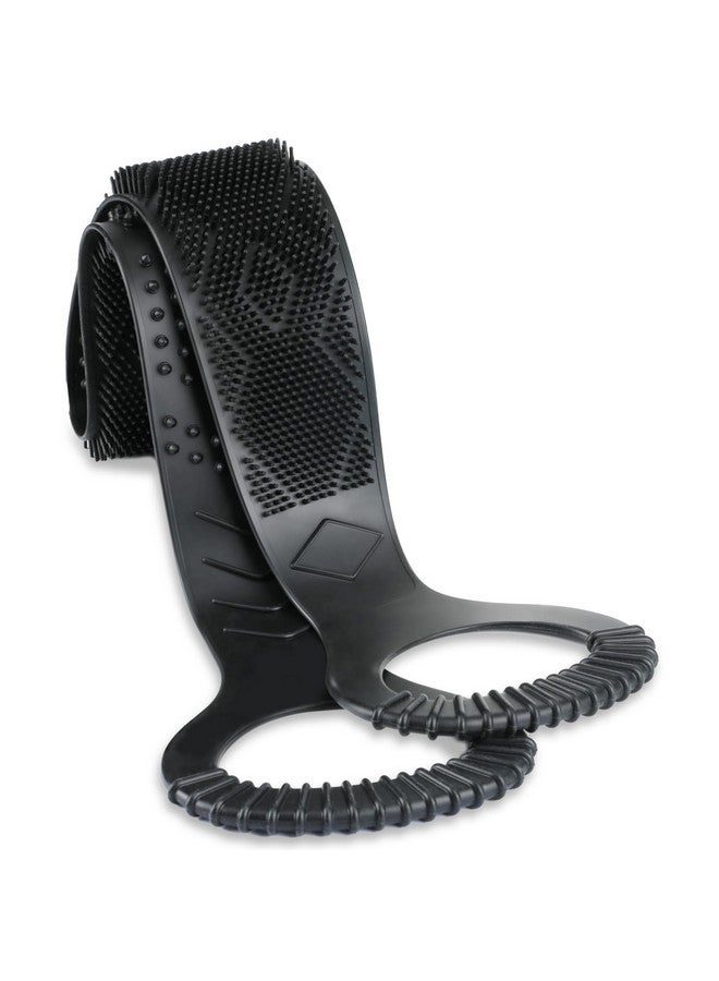 FReatech Silicone Back Scrubber For Shower, 36" Dual-Sided Back Washer Exfoliator Strap To Clean, Exfoliate And Massage, Easily Cover The Entire Back For Men Women, Easy To Clean, Black - Image 1