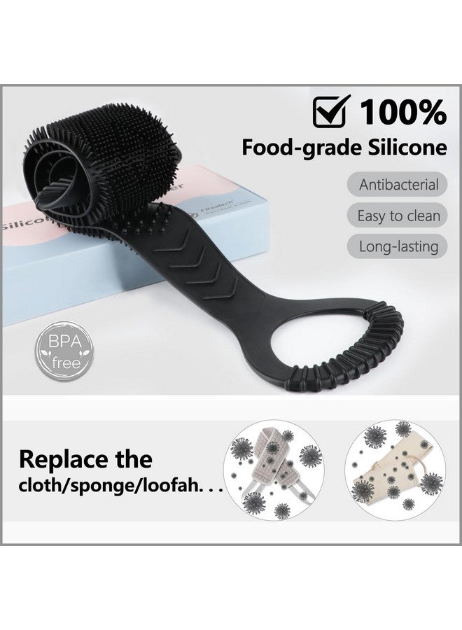 FReatech Silicone Back Scrubber For Shower, 36" Dual-Sided Back Washer Exfoliator Strap To Clean, Exfoliate And Massage, Easily Cover The Entire Back For Men Women, Easy To Clean, Black - Image 5