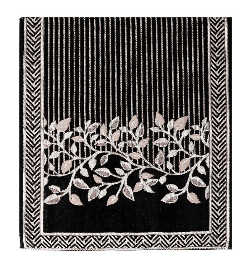 Nendle Refined Velvet Floral Sofa Mat 7 Seater Set Cover Elegant and Durable Protector for Living Room Sofa Set 3+2+2, Suitable for Wooden, Leather, Other Fabric Sofa Set (Color Black, Pack of 3) - Image 3